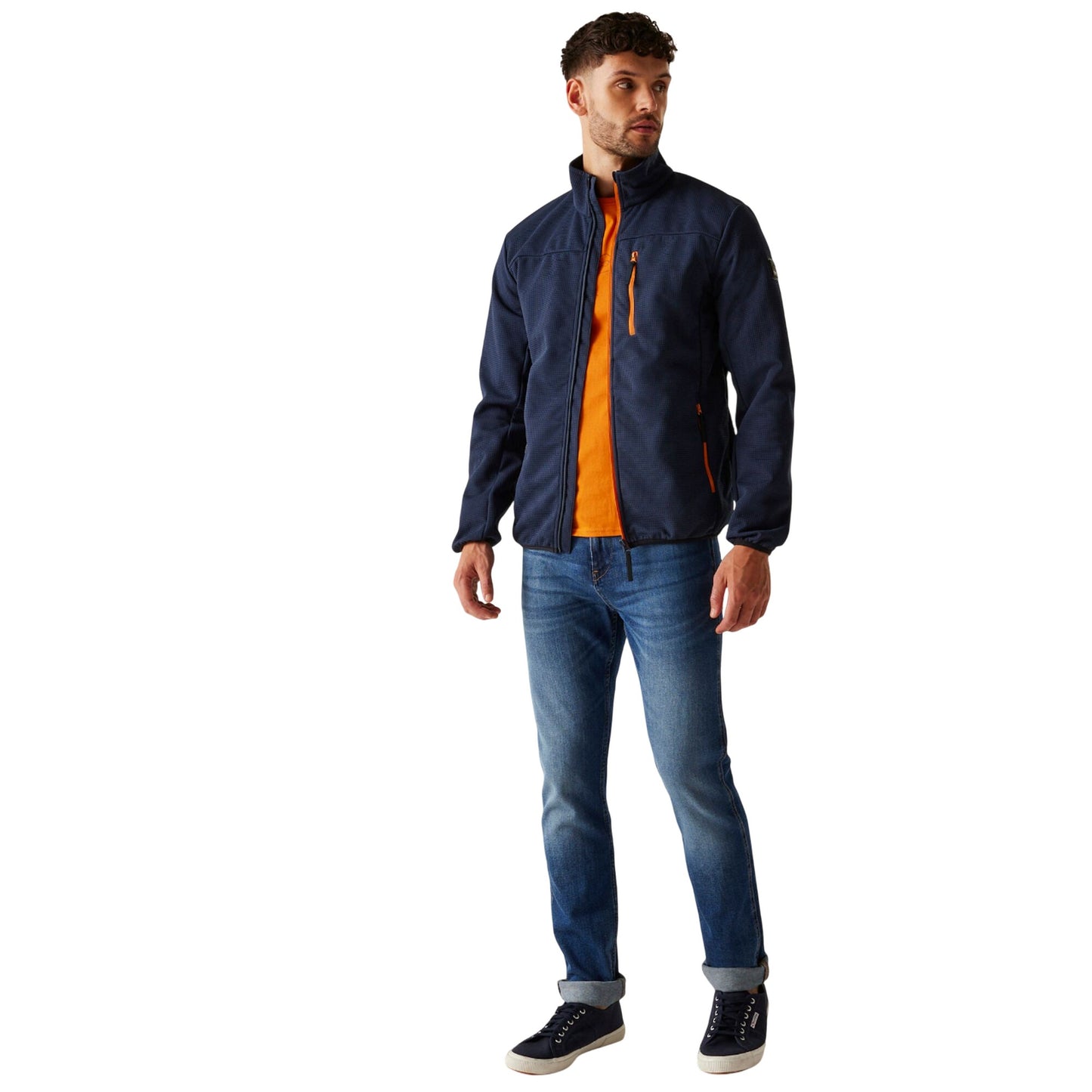 Navy-Fox - Close up - Regatta Mens Romain Waterproof Jacket