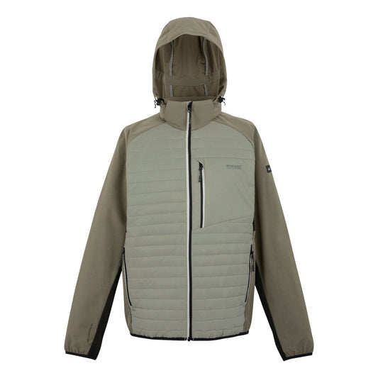 Golden Sand-Treetop-Black - Front - Regatta Mens Pro Hybrid II Jacket
