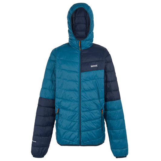 Moroccan Blue-Navy - Front - Regatta Mens Hillpack III Hooded Active Padded Jacket