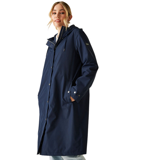 Navy - Lifestyle - Regatta Womens-Ladies Reinna Long Length Waterproof Jacket