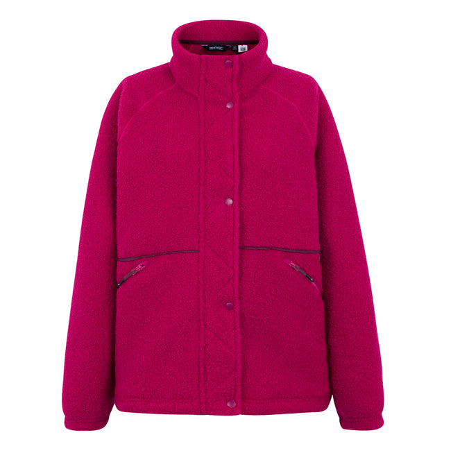 Dark Cerise - Front - Regatta Womens-Ladies Emilica Borg Full Zip Fleece Jacket