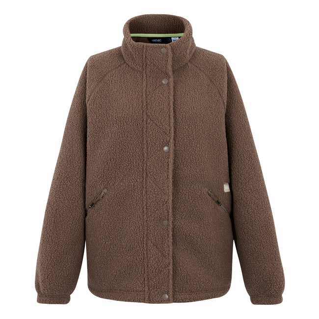 Mocha - Front - Regatta Womens-Ladies Emilica Borg Full Zip Fleece Jacket
