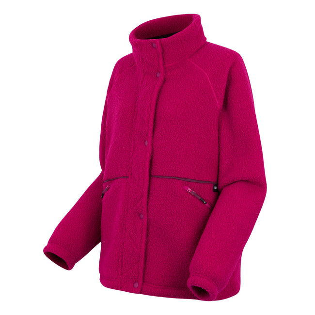 Dark Cerise - Side - Regatta Womens-Ladies Emilica Borg Full Zip Fleece Jacket
