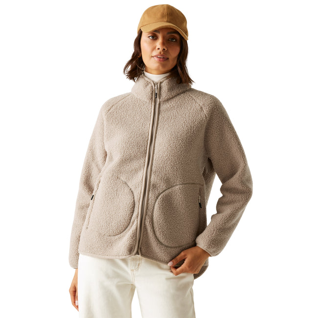 Soft Taupe - Lifestyle - Regatta Womens-Ladies Frankie Borg Full Zip Fleece Jacket