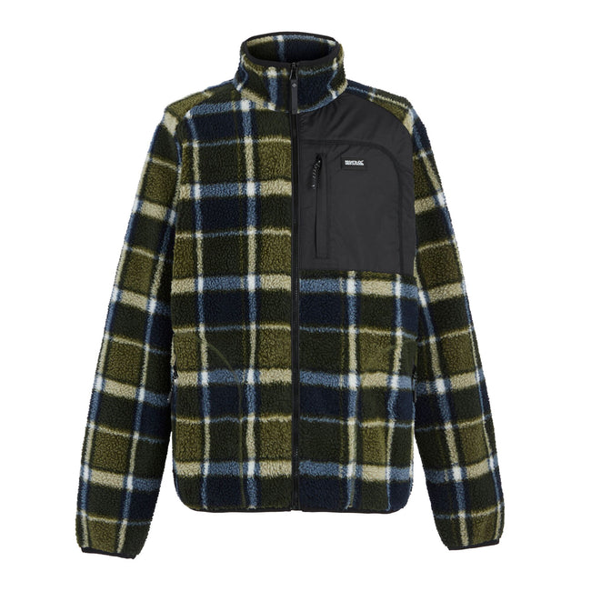 Navy-Dark Khaki - Front - Regatta Mens Frankie Borg Fleece Jacket