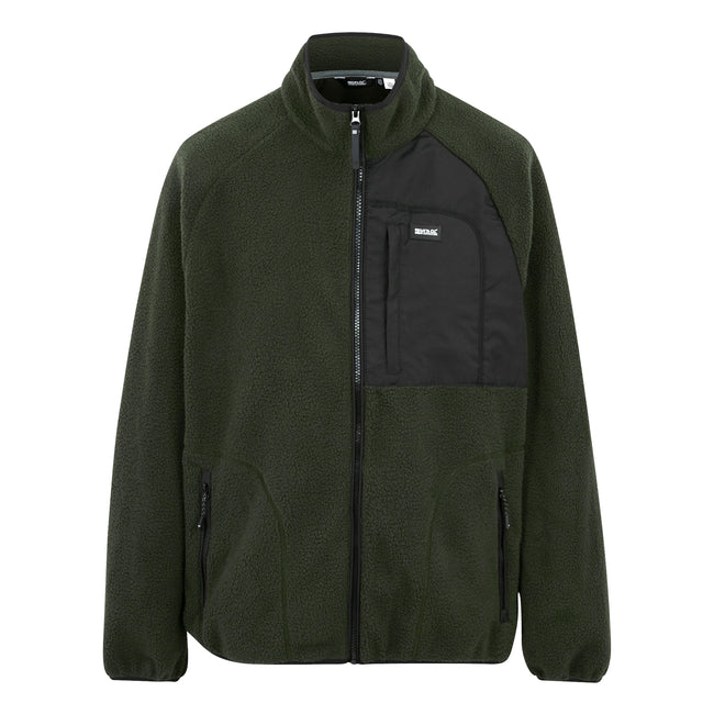 Dark Khaki - Front - Regatta Mens Frankie Borg Fleece Jacket
