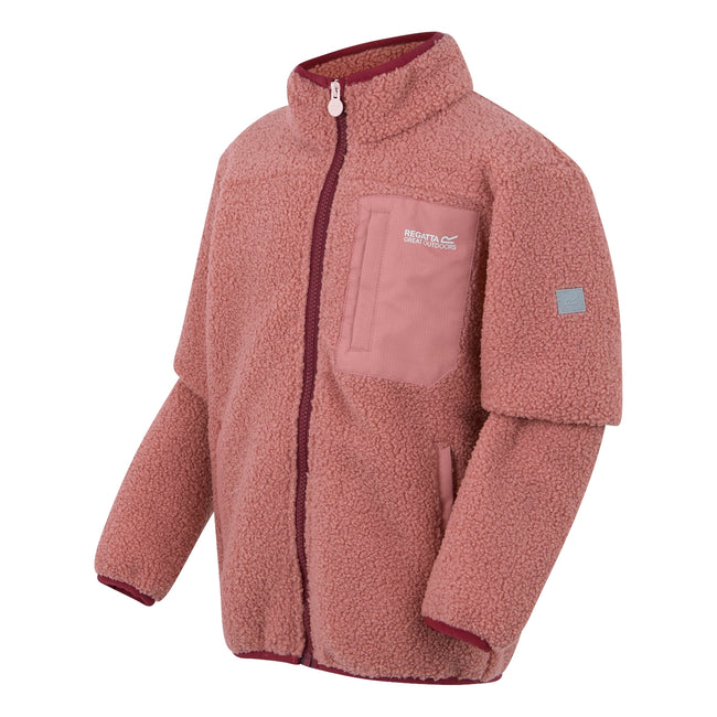 Dusty Rose - Side - Regatta Childrens-Kids Frankie Full Zip Fleece Jacket
