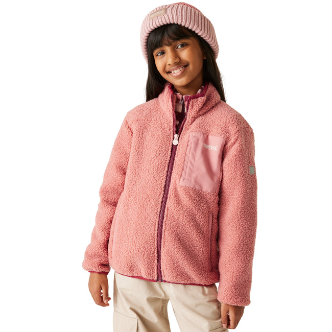Dusty Rose - Lifestyle - Regatta Childrens-Kids Frankie Full Zip Fleece Jacket