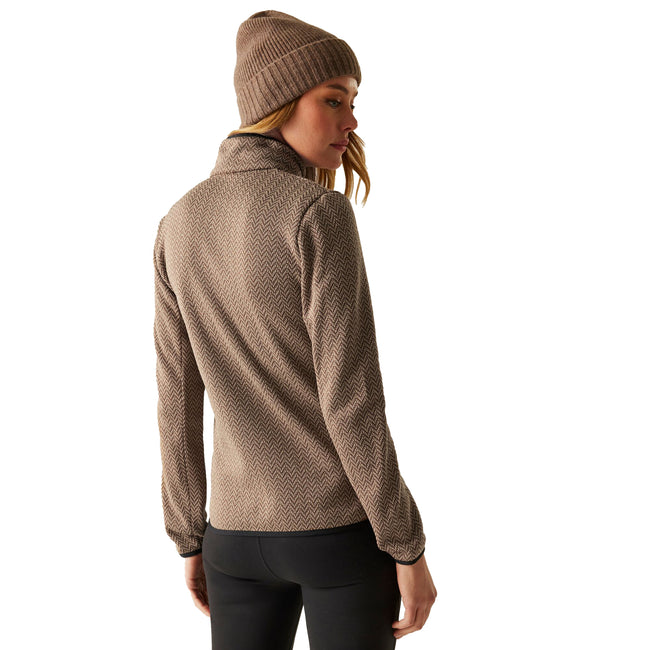 Mocha-Soft Taupe - Pack Shot - Regatta Womens-Ladies Elzie Full Zip Fleece Jacket
