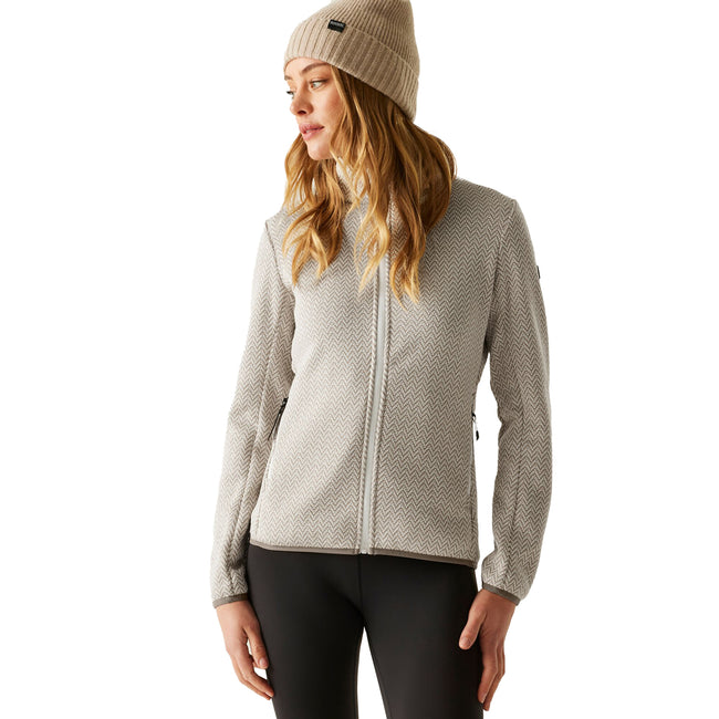 Stone White-Soft Taupe - Lifestyle - Regatta Womens-Ladies Elzie Full Zip Fleece Jacket