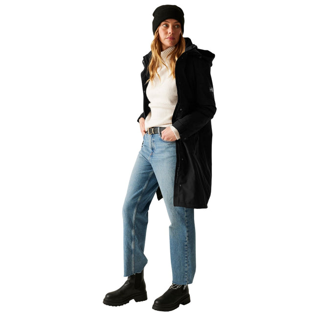 Black - Close up - Regatta Womens-Ladies Yannta Insulated Waterproof Jacket
