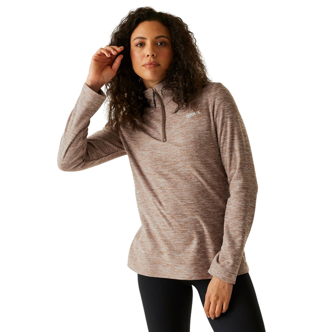 Mocha - Lifestyle - Regatta Womens-Ladies Sweetheart Quarter Zip Fleece Top