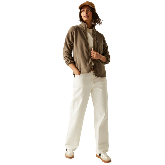 Mocha - Close up - Regatta Womens-Ladies Frankie Full Zip Fleece Jacket