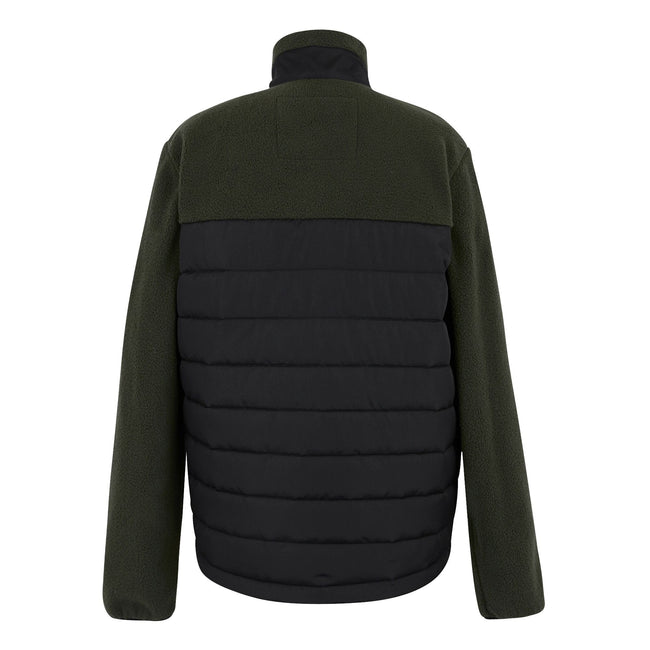 Black-Dark Khaki - Back - Regatta Mens Frankie Borg Full Zip Hybrid Jacket