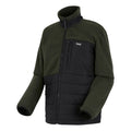 Black-Dark Khaki - Side - Regatta Mens Frankie Borg Full Zip Hybrid Jacket