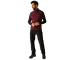 Dark Maroon-Black - Close up - Regatta Mens Hepley Half Zip Fleece Jacket
