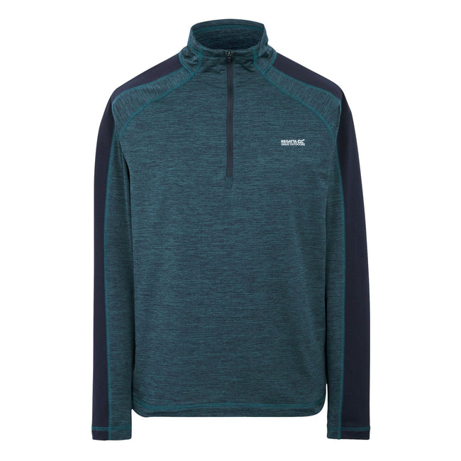 Moonlight Denim-Navy - Front - Regatta Mens Hepley Half Zip Fleece Jacket