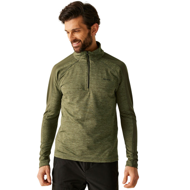 Oil Green-Olive Night - Lifestyle - Regatta Mens Hepley Half Zip Fleece Jacket