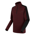 Dark Maroon-Black - Side - Regatta Mens Hepley Half Zip Fleece Jacket