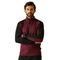 Dark Maroon-Black - Lifestyle - Regatta Mens Hepley Half Zip Fleece Jacket