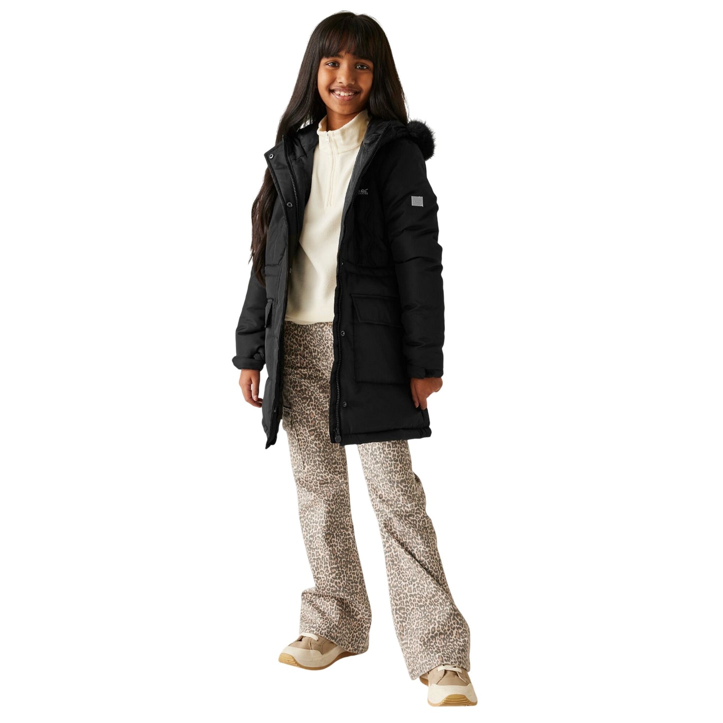 Black - Close up - Regatta Childrens-Kids Fabrizia II Quilted Jacket