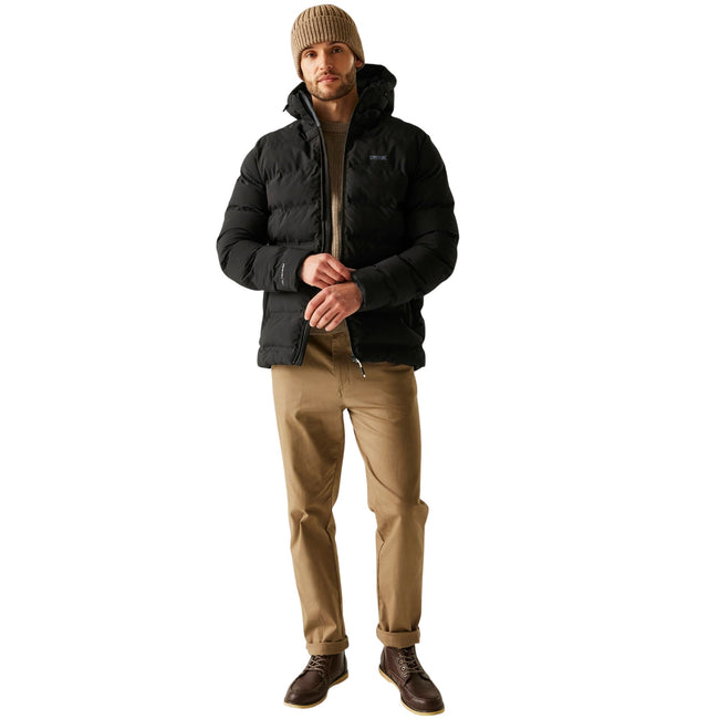Black - Close up - Regatta Mens Altoro Thermal Waterproof Jacket