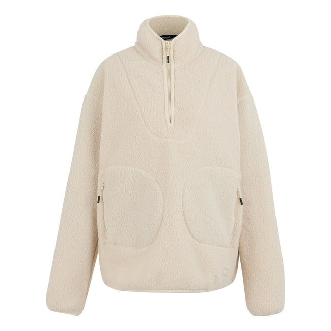 Light Vanilla - Front - Regatta Womens-Ladies Frankie Abstract Borg Half Zip Fleece Jacket