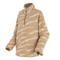Soft Taupe-Mocha - Side - Regatta Womens-Ladies Frankie Abstract Borg Half Zip Fleece Jacket