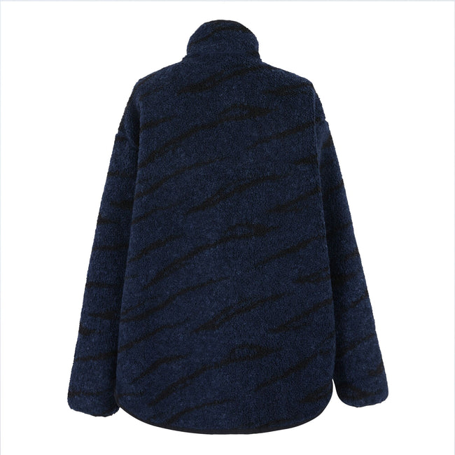 Navy-Black - Back - Regatta Womens-Ladies Frankie Abstract Borg Half Zip Fleece Jacket