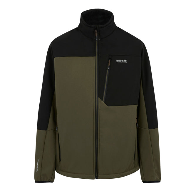 Olive Green - Front - Regatta Mens Mountdale Soft Shell Jacket