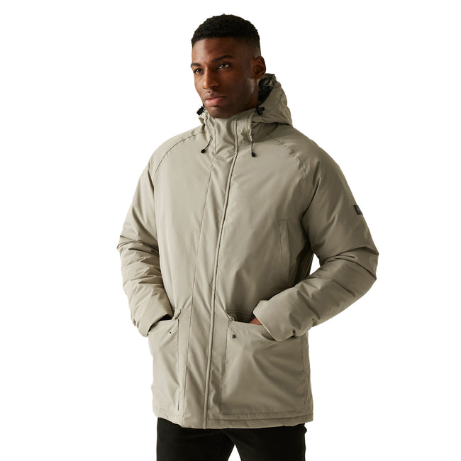 Golden Sand-Black - Lifestyle - Regatta Mens Savon Insulated Waterproof Jacket