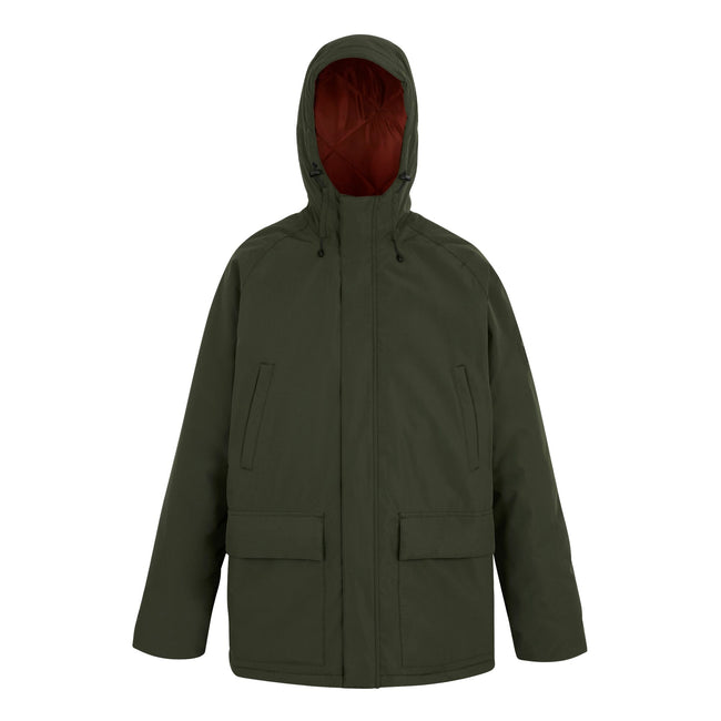Dark Khaki-Potters Clay - Front - Regatta Mens Savon Insulated Waterproof Jacket