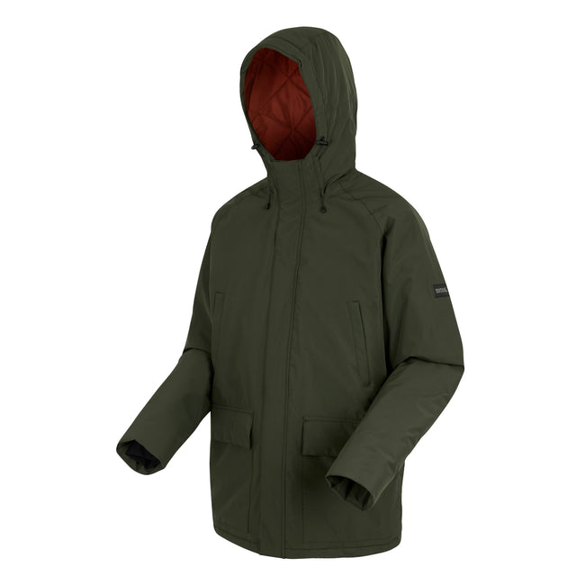 Dark Khaki-Potters Clay - Side - Regatta Mens Savon Insulated Waterproof Jacket
