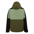 Oil Green-Black-Olive Night - Back - Regatta Mens Maland Insulated Waterproof Jacket
