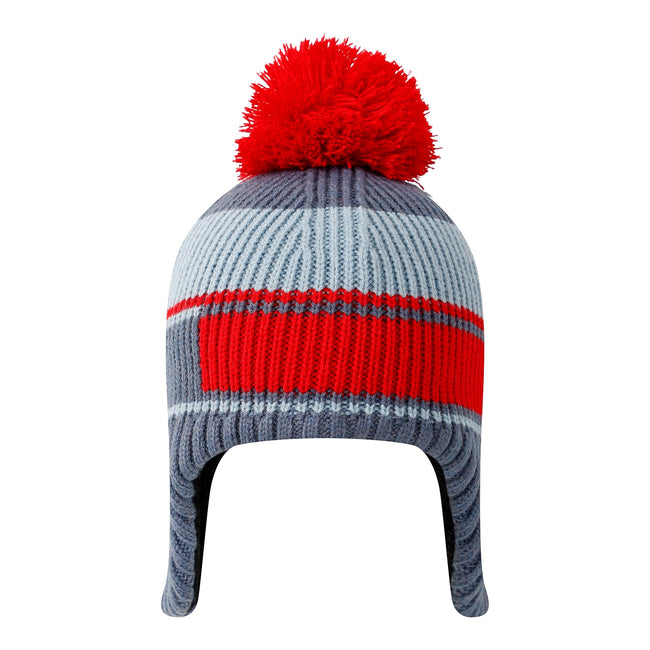 Blue Indigo-Danger Red - Back - Dare 2B Childrens-Kids Ellmau Ear Flaps Beanie