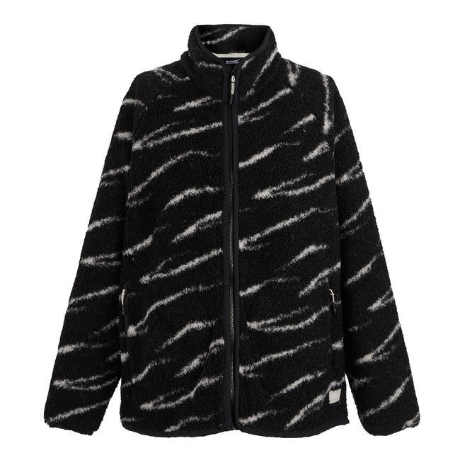 Black-Light Vanilla - Front - Regatta Womens-Ladies Frankie Abstract Borg Full Zip Fleece Jacket