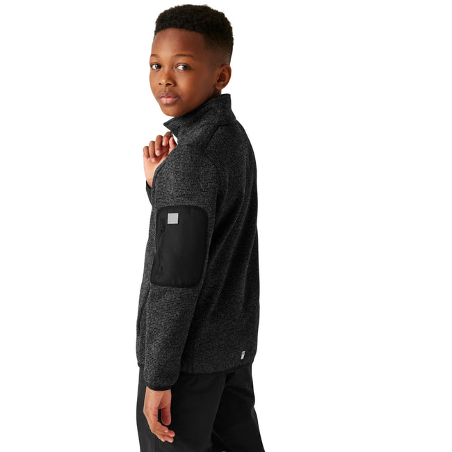 Black - Pack Shot - Regatta Childrens-Kids Newhill Full Zip Fleece Jacket