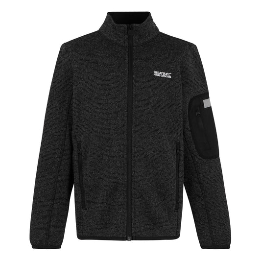 Black - Front - Regatta Childrens-Kids Newhill Full Zip Fleece Jacket