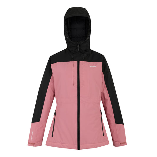 Dusty Rose-Black - Front - Regatta Womens-Ladies Maldeine Insulated Jacket
