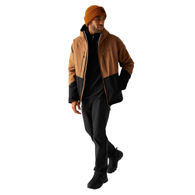 Nut Brown-Black - Side - Regatta Mens Highton Stretch Padded Jacket