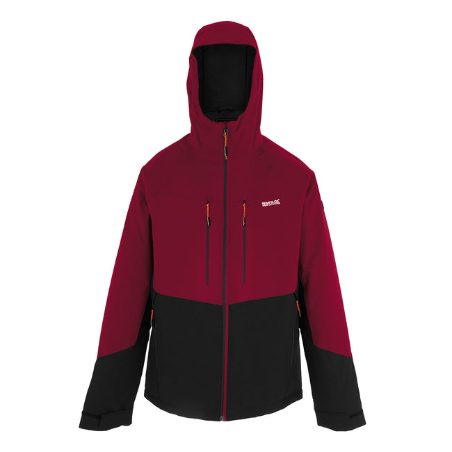 Dark Maroon-Black - Front - Regatta Mens Highton Stretch Padded Jacket