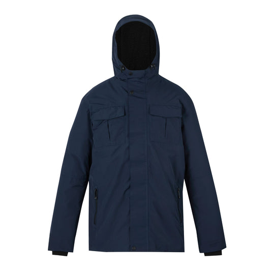 Navy-Black - Front - Regatta Mens Eamont Insulated Waterproof Jacket