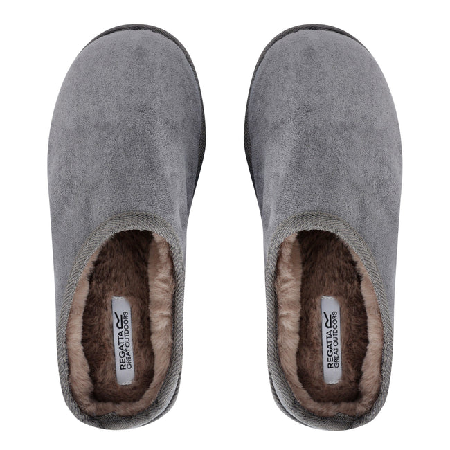 Dark Steel - Close up - Regatta Womens-Ladies Solace Mule Slippers