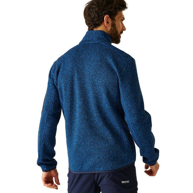 Snorkel Blue - Pack Shot - Regatta Mens Newhill Marl Full Zip Fleece Jacket