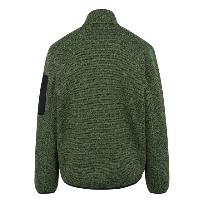 Oil Green - Back - Regatta Mens Newhill Marl Full Zip Fleece Jacket