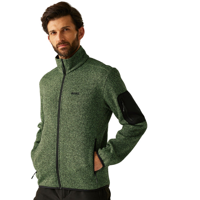 Oil Green - Lifestyle - Regatta Mens Newhill Marl Full Zip Fleece Jacket