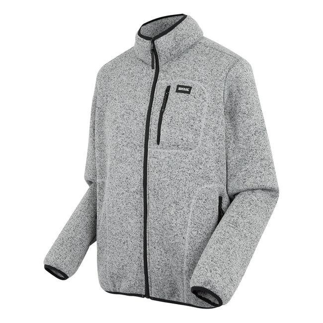 Silver Grey - Side - Regatta Mens Barlee Marl Full Zip Fleece Jacket