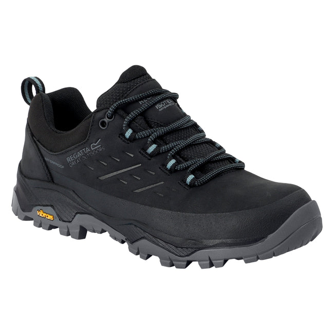 Black-Green Haze - Front - Regatta Womens-Ladies Blake Low Walking Shoes