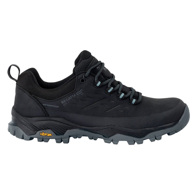 Black-Green Haze - Side - Regatta Womens-Ladies Blake Low Walking Shoes