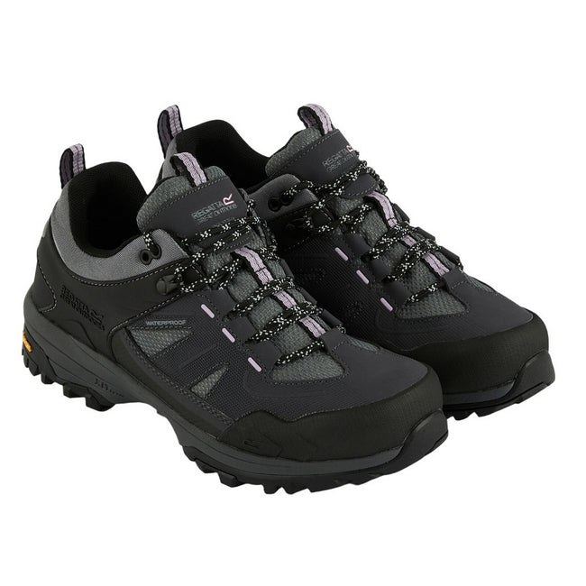 Seal Grey-Dusty Rose - Front - Regatta Womens-Ladies Regen Low Walking Shoes